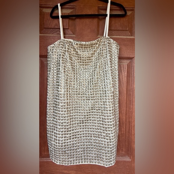 All Saints Dresses & Skirts - AllSaints Silver Studded Slip Mini Dress square neck sz 10